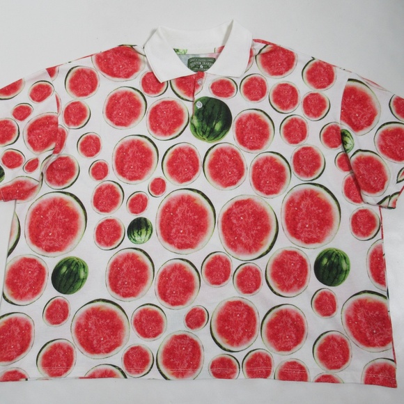 Denim Tears Men's Watermelon Polo Multicolor Size XXL - Picture 1 of 12